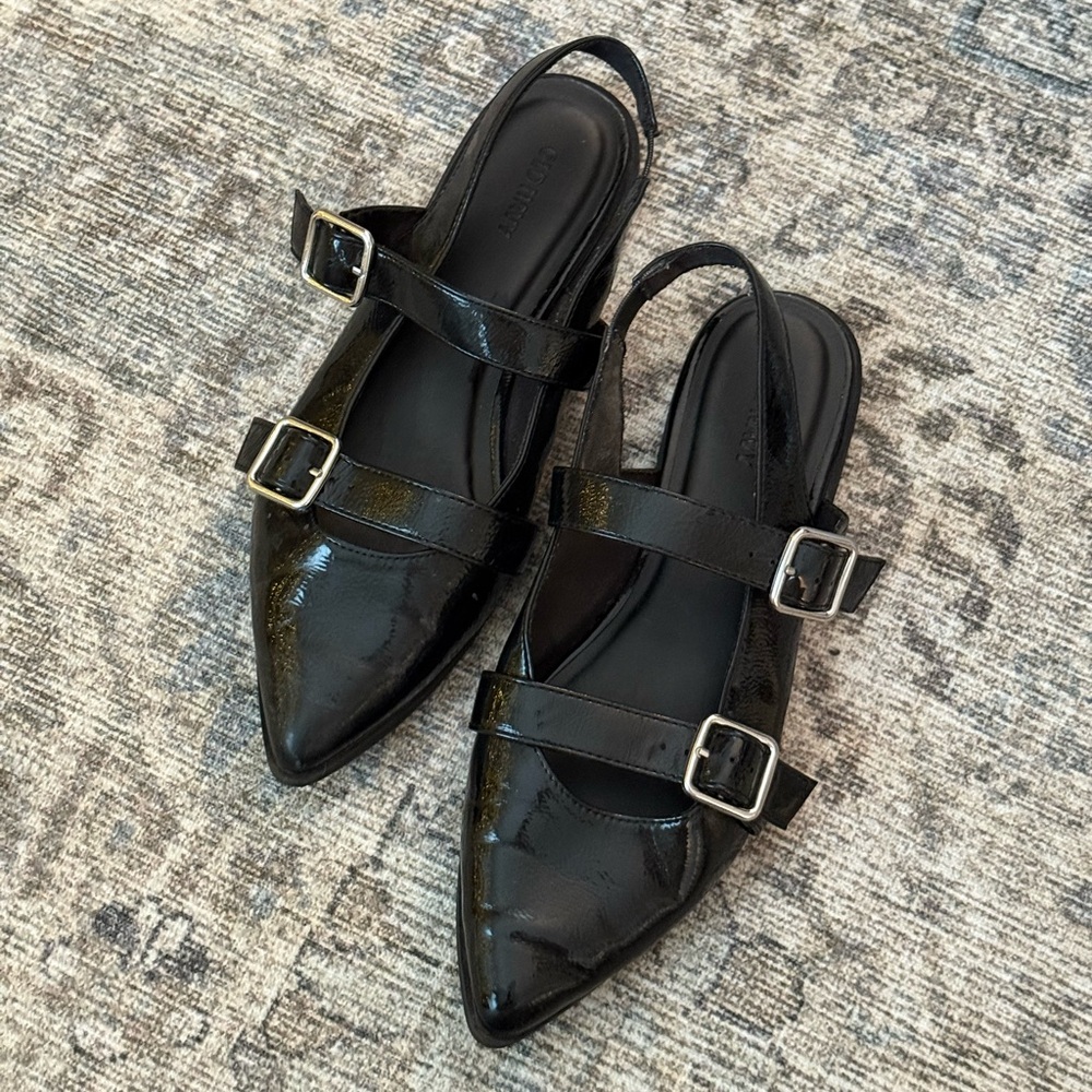 Old Navy Black Patent Slingback Flats